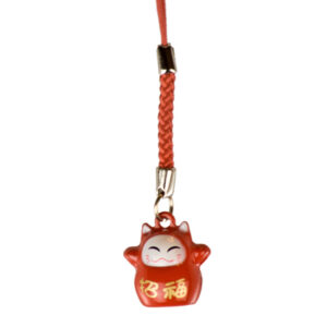 Maneki Neko Strap (Metallglˆckchen) RED