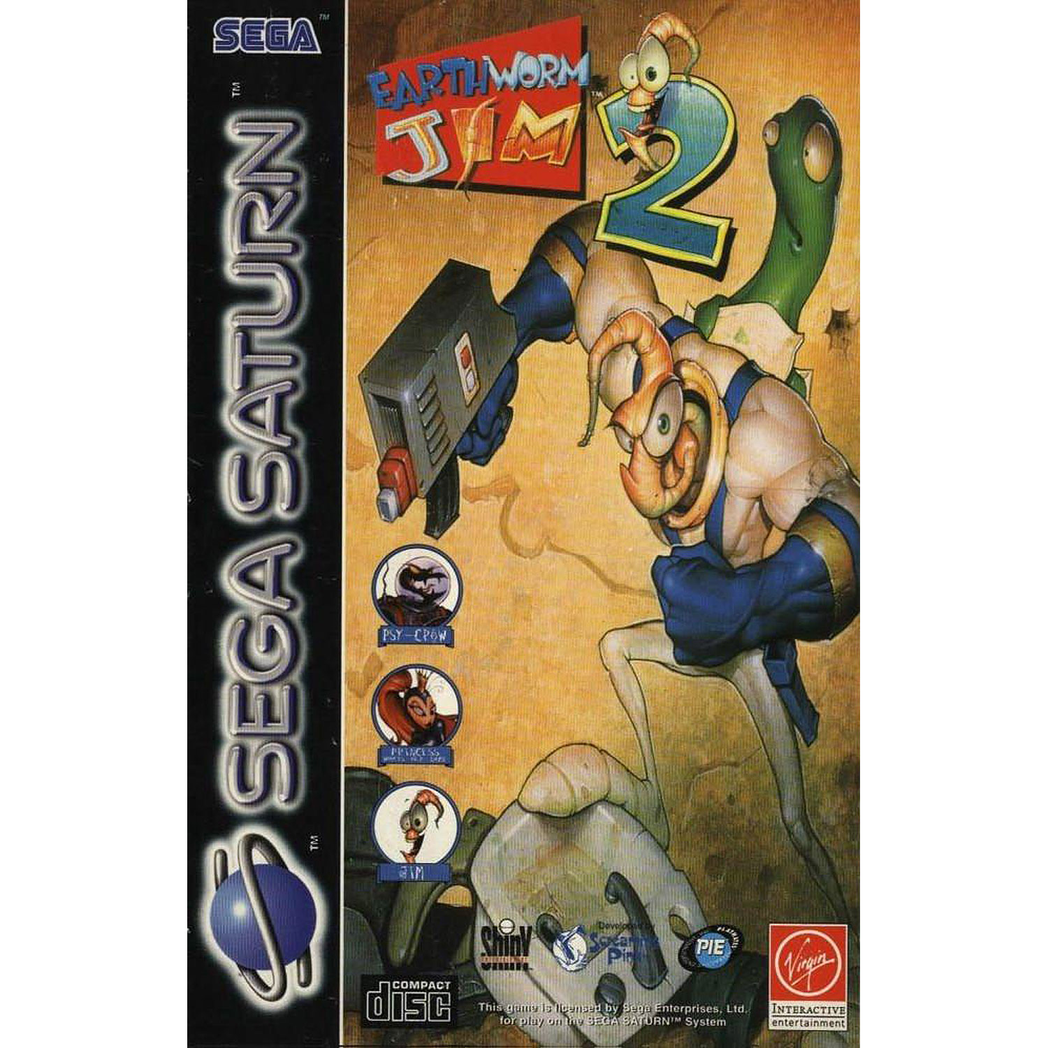 Червяк джим 2 на сегу. Earthworm Jim 2 Sega Saturn. Earthworm Jim 2 обложка. Оригинальный картридж для червяка Джим сега. Гигушка на 2 сега.